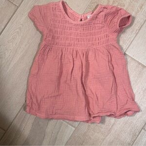 blush rose gauze smocked dress girls 12 months